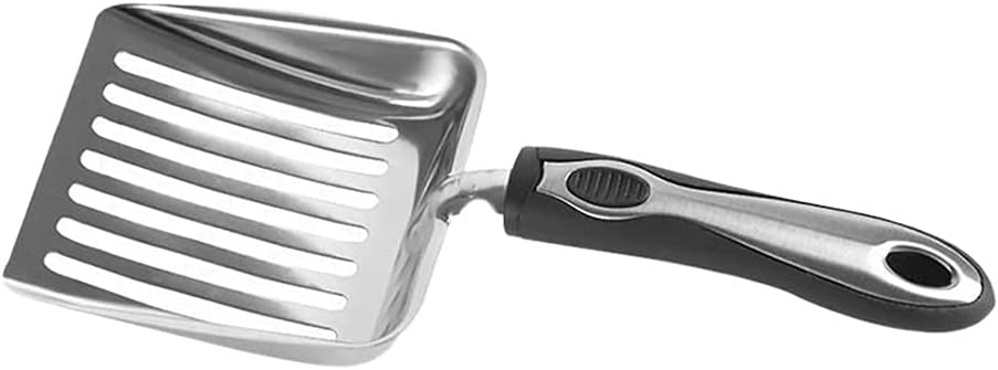 Pet Supplies Cat Litter Scoop Metal Litter Scoop for Kitty Sifter with Deep Shovel and Handle Made of Heavy Duty Solid Aluminum Cleanning Tool (Color : Silver)
