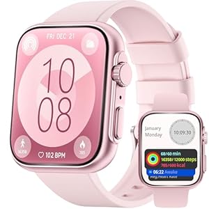 Smart Watches for Women [46mm], Bluetooth Call, 24/7 Heart Rate/SpO2/Sleep/Stress Monitor, GPS Fitness Tracker, 120+ Sports Modes, Water Resistant Fitness Smartwatch for iOS Android (GoldPink)