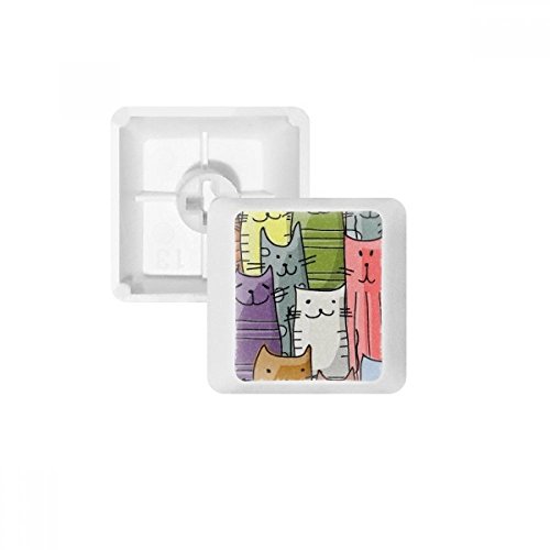 Teclas PBT para teclado mecánico con diseño de gato blanco OEM