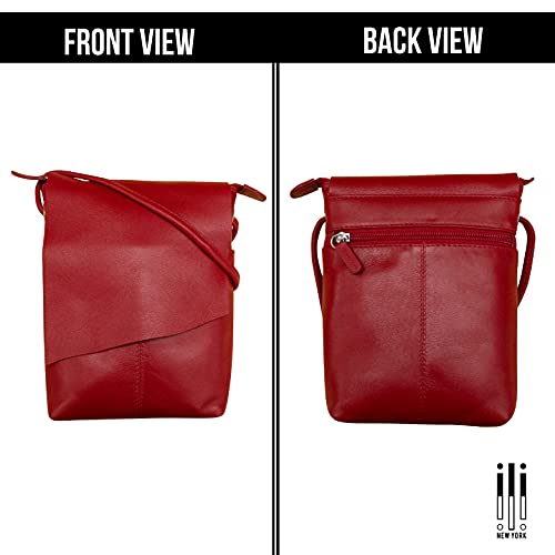 Image of ili New York Leather Mini Sac Crossbody - Genuine Leather Crossbody Bags for Women with RFID Blocking, Adjustable Strap