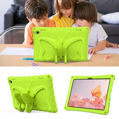 Funda para Kindle Fire Max 11 de EVA antichoque con correa ajustable verde mariposa 3