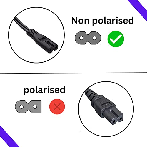 Image of 100FIT 1.5M 2-pin Universal Replacement AC Power Cord Cable Wire for LED TV, Printer, PC Notebook Computer, Play Station,Tape Recorder, Camera