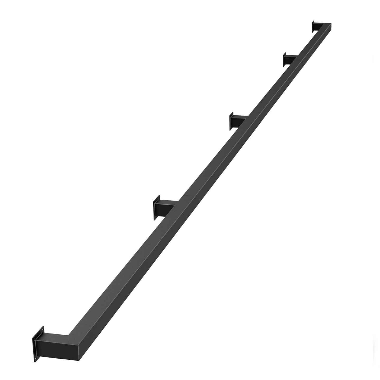Rampe d'escalier en fer forgé noir de 540cm pour montage mural intérieur et extérieur