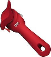 Kuhn Rikon Safety LidLifter Can Opener with Ring Pull - Smooth Edge Cutting, Hygienic Lid Lifter, Ergonomic Swiss Design, Red