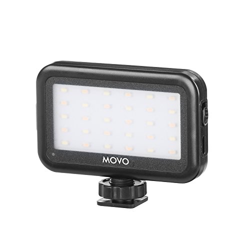movo led-30 mini led light panel with adjustable brightness and rechargeable battery - portable light perfect for photography, videos, and more