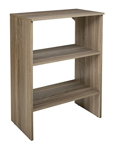 Image of ClosetMaid SuiteSymphony Wood Shelf Unit, 2 Shelves, Adjustable, for Storage, Closet, Clothes, Shoes, Decor, TV, Books, Natural Gray