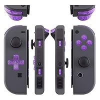 eXtremeRate Full Tasten Set für Switch/Switch OLED Joycon, DIY-Ersatz D-Pad Version Knöpfe ABXY/Steuerkreuz/Trigger Bumper Buttons/+-/SL/SR/Federn-Transparent Lila(Passt D-Pad Joycon Gehäuse) – Ansicht 3