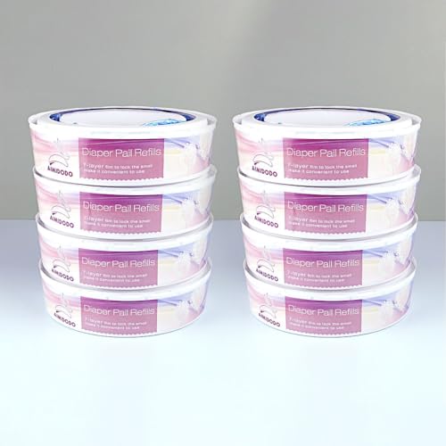 Image of AIMIDODO 8-Pack Diaper Pail Refills Compatible with Genie and Munchkin Diaper Pails Refills