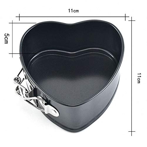 Jmxc Set Of 4 Mini Non-Stick Heart Springform Pan，Non-Stick Springform Pan Diy 4 Inch Heart Shaped Cake Pan #TOP2