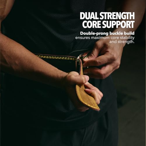 Image of Boldfit Weight Lifting Belt for Men & Women Premium Back Support for Powerlifting, Deadlifts, Squats, Strength Training & Gym Workouts - PU Corelock S