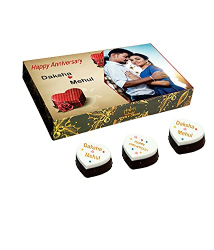 Ayatis Choco Happy Anniversary Chocolate Gift | Anniversary GIFT | Unique Gift Store (Cranberry, PACK OF 18)