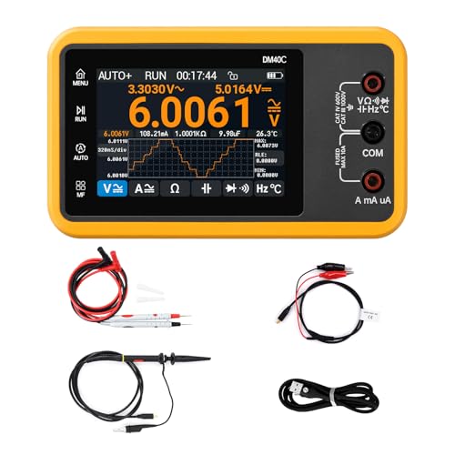 ALIENTEK DM40A/B/C Digital Multimeter 59999 Counts, 4.5-Digit Rechargeable 3 in 1 Handheld Oscilloscope Multimeter Signal Generator,50M Sample Rate, Diode Test Automotive Tools (DM40C)