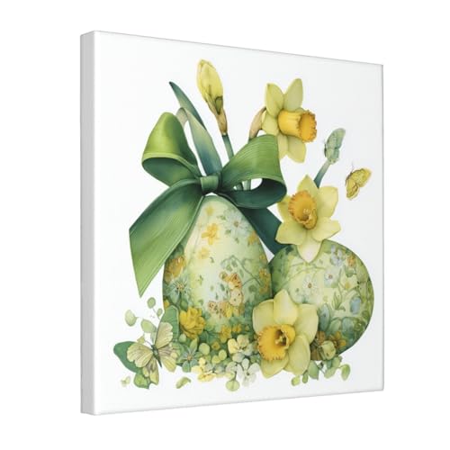 Cuadro de Pascua y narcisos para decorar las paredes de una sala de estar moderna