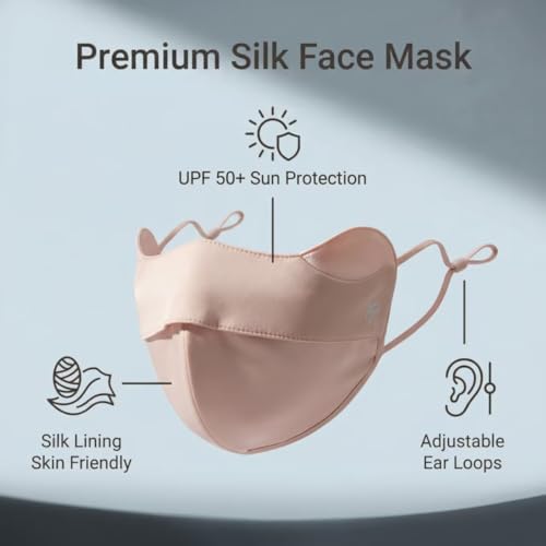 lulupila UV-Schutz Gesichtsmaske, UPF50+, Atmungsaktiv, Waschbar, für Sport und Outdoor-Aktivitäten,Outdoor Sport Maske (Rosa)