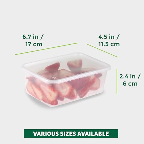 Image of Freshware Food Storage Containers [50 Set] 25 oz Plastic Deli Containers with Lids, Slime, Soup, Meal Prep Containers, BPA Free, Stackable, Leakproof, Microwave, Dishwasher and Freezer Safe