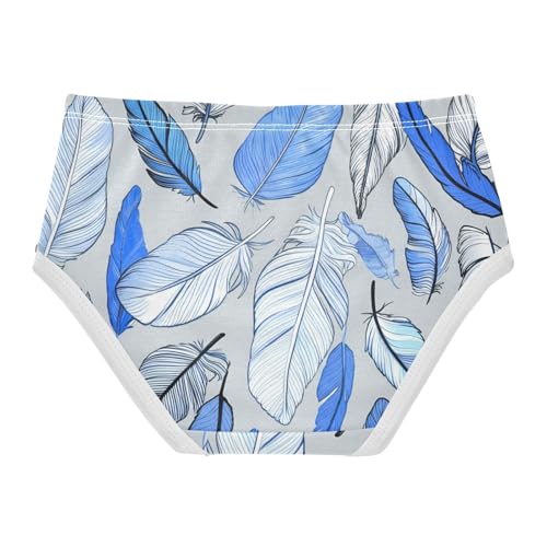 Bright Girls Underwear Toddler 2t Cotton Girl Panties Cute Delicate Feathers Blue White Briefs Undies Kids2