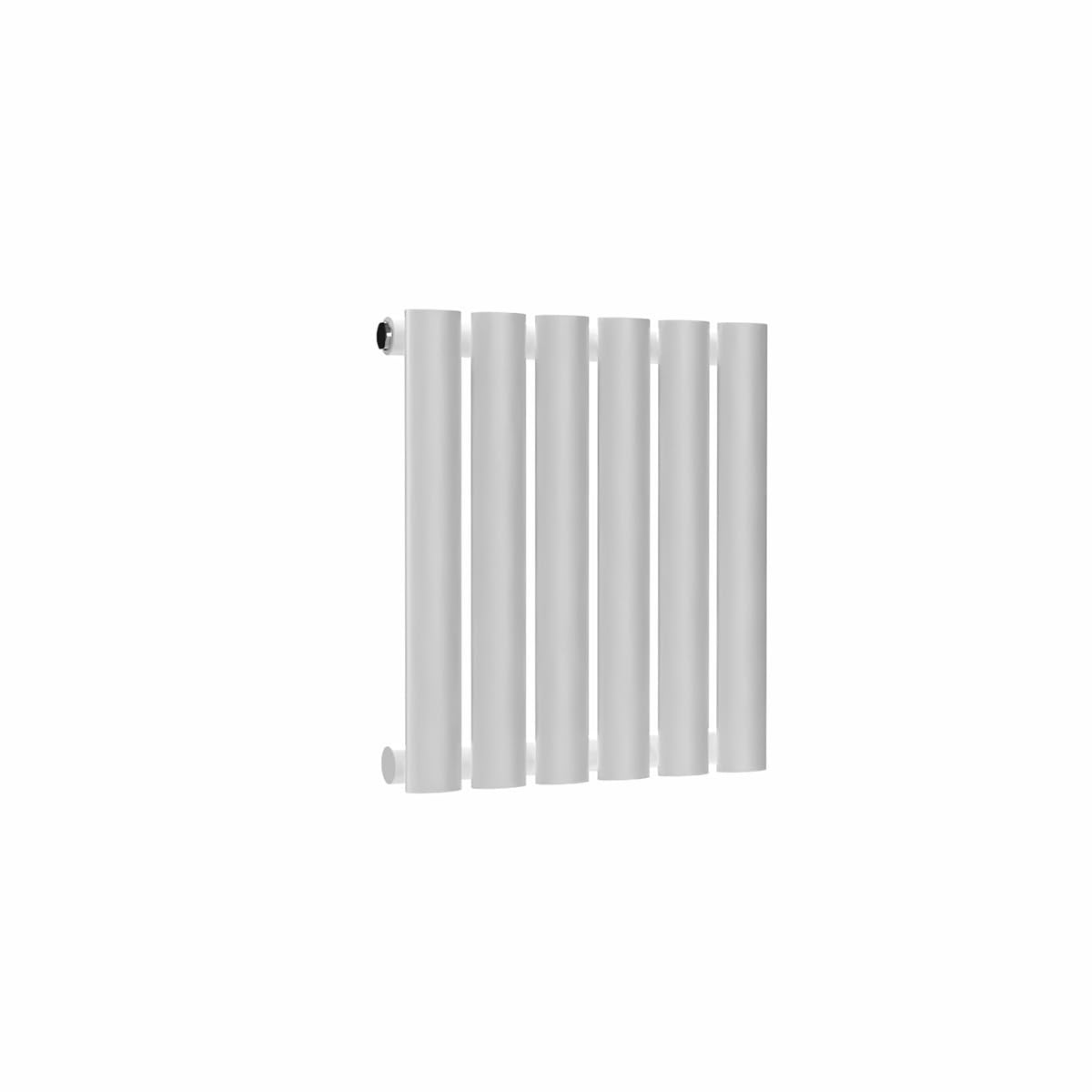 Lux Heat White Oval Horizontal Single Panel Designer Radiator 400mm (H) x 360mm (W)