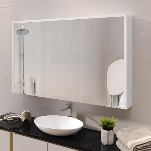 Espelheira Trindade 3 Portas Com Amortecedor Branca (Branco)