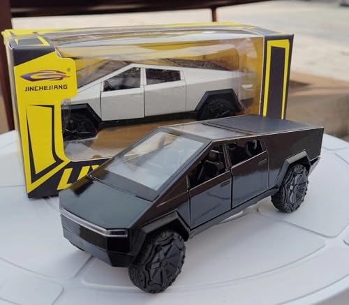 Image of Diecast Tesla Cybertruck Car Model - 1:36 Scale Alloy Car with Light & Sound, Pull-Back Action, Collectible Vehicle Toy for Kids & Collectors, Gift for Boys & Enthusiasts (Random Color)