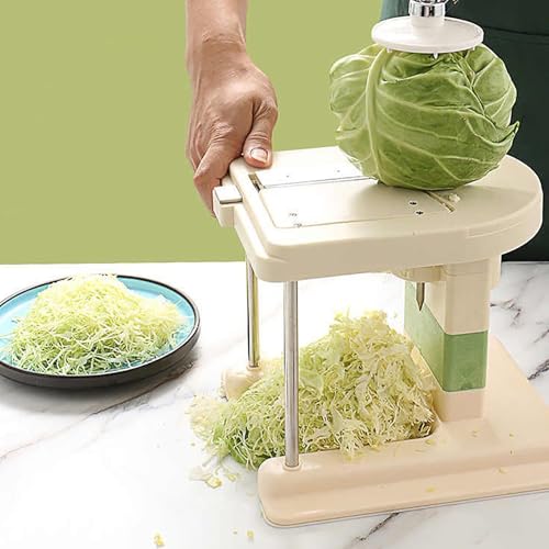 Broyeur De Chou Multifonctionnel, Machine De Découpe De Chou Déchiqueté Avec 3 Lames En Acier Inoxydable,Largeur Tranche Réglable De 0,1 À 2,5mm,Simplement Sécurisé,Économisez Du Temps Et Des Efforts