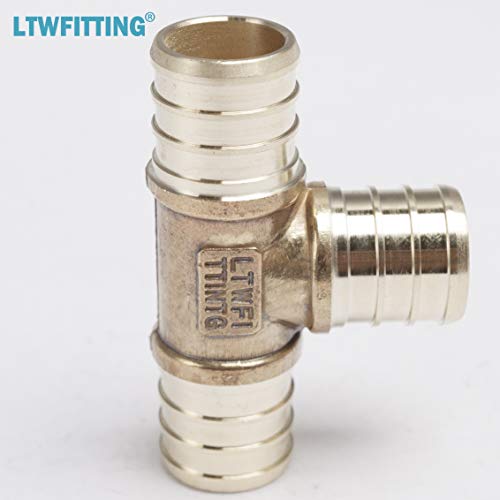 Ltwfitting Lead Free Brass Pex Crimp Fitting 3/4-Inch X 3/4-Inch X 3/4-Inch Pex Tee (Pack Of 5) #TOP2