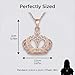 HENGYID Queen Necklace for Women - Sterling Silver & Rose Gold CZ Jewelry, Elegant Romantic Design, Ideal Birthday & Valentine's Day Gift(Rose gold)