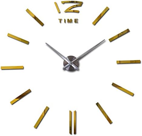 Modern Golden Mute DIY Large 3D Frameless Wall Clock Style Watches Room Home Decorations