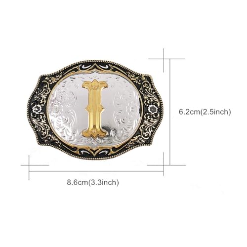 image for HUABOLA CALYN Western Belt Buckle Initial Letters ABCDMRJ to Z Cowboy 