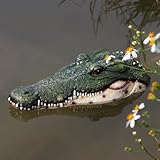 RKGOMDMU Realistic Floating Alligator Head Decoy for Ponds & Pools - Premium Quality Crocodile Decor, Duck Deterrent, Garden & Yard Animal Protector, Lifelike Predator Replica