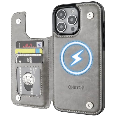 Étui portefeuille Magsafe pour iPhone 16 Pro Max avec porte-cartes RFID