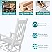 Outdoor Rocking Chair Patio Rocking Chair Porch Rocking with High Back and Handrail Comfortable and Stable Durable Load Bearing 243 lbs Patio Rocker Chair for Porch Garden and Terrace (White)