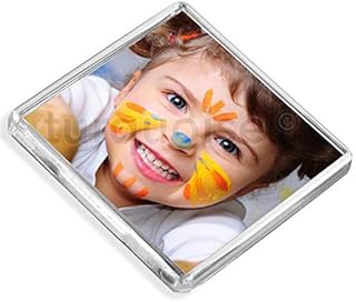 Turquoise Personalised Custom Photo Gift Fridge Magnet 58 x 58 mm | Square Size | SKU: [ 36 ] SQMAG