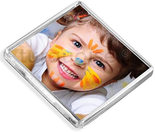 Turquoise Personalised Custom Photo Gift Fridge Magnet 58 x 58 mm | Square Size | SKU: [ 36 ] SQMAG