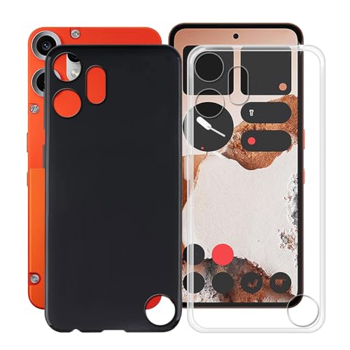 HGJTFANY Phone Case for CMF Phone 2 Pro (6.77"), Ultra-Thin Soft Silicone Shockproof Clear Shell + Flexible TPU Anti-Scratch Black Cover, for CMF Phone 2 Pro Case - 2 Pcs