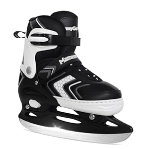 MammyGol Adjustable Ice Skates for Kids Boys Girls, Soft Padding and Reinforced Ankle Support Ice Hockey Skates Suitable for Outdoor and Skating Rinks