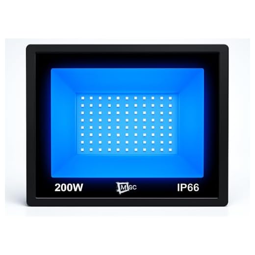 Refletor Holofote 200w Luz Azul A Prova D' Agua Jardim Externo IP66