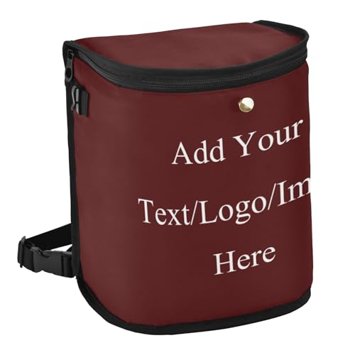 Image of Wudan Custom Burgundy Red Garbage Trash Can with Lid Lid Leak Proof Hanging Trash Can for Car Storage Organizer