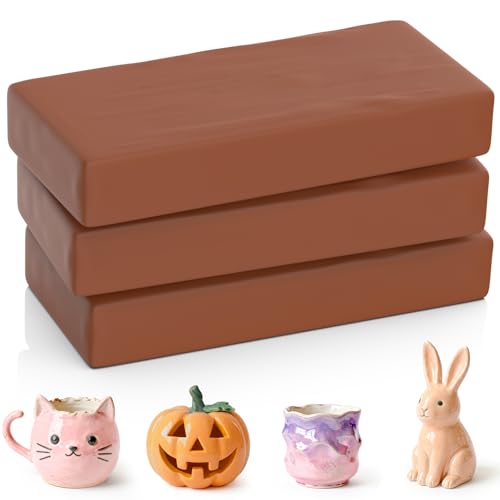 Aujazyble Air Dry Clay - 3.3lbs Terracotta Natural Pottery Clay for Kids No-Cracking & Self Hardening Professional Modeling Clay for Pottery Wheel Sculpting Arts & Craft Supplies for Classrooms