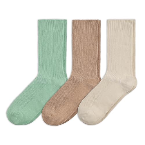 NORDIC Socks Merino Wool Everyday Sensitive Socks for Women & Men 3-Pack Crew Socks Colorful Unisex Non-Binding Socks Anti-Blister Moisture-Wicking (UK Alpha L XXL Regular Regular Earth)