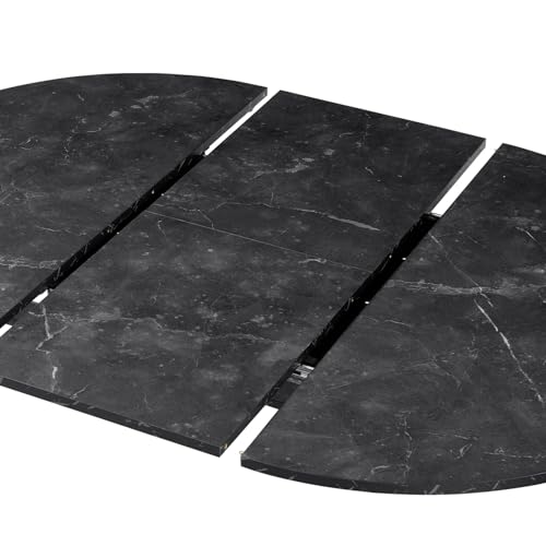 Table à manger extensible en bois marbré noir pour votre cuisine - 7