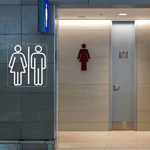 Image of Toilets Neon Signs for Wall Decor Neon Lights for Bedroom Led Business Signs Suitable for Washroom Restroom Christmas Birthday Party Unique Gift for Lover, 5V Power Adapter, 13*12 Inch(White)
