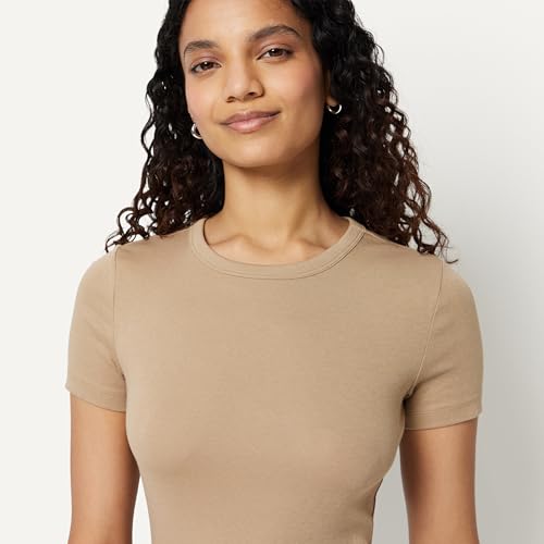 Image of Amazon Essentials Women's Slim-Fit Short-Sleeve Crewneck T-Shirt, Pack of 2