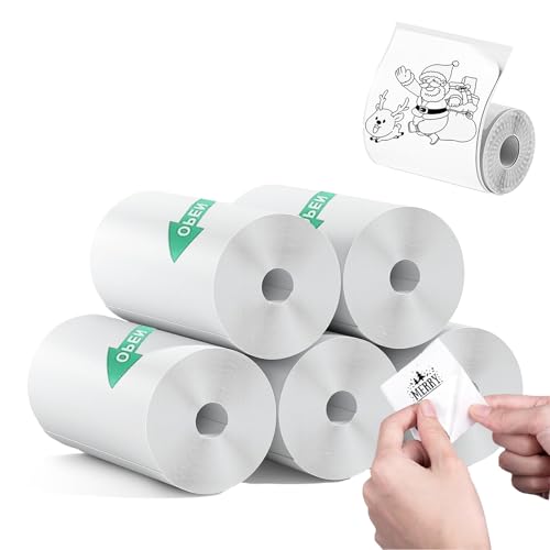 5 Rolls Mini Thermal Printer Sticker Paper
