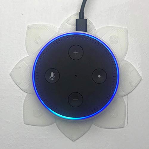Support Echo Dot fleur de football blanc pour fixation murale stable