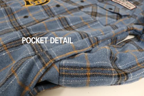 Image of SCREENSHOT Shacket 3202 Mens Casual Plaid Flannel Shacket Shirt Jacket Button Down Long Sleeve