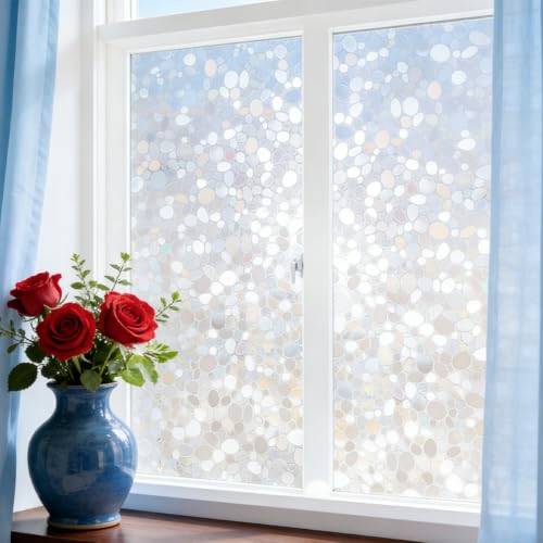 Película 3D para ventana con diseño de guijarros y privacidad miniatura 1