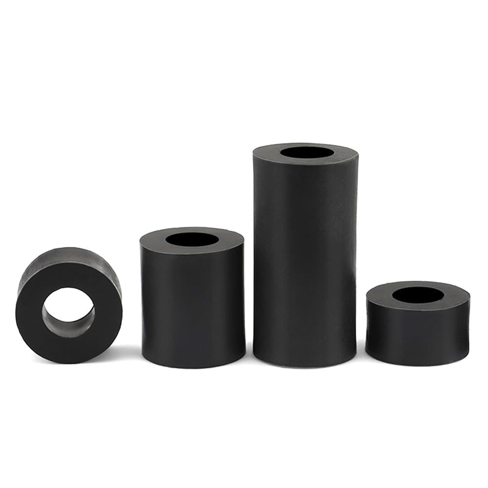 AIVEKE M8×14×15mm (20 Stück) Schwarz ABS Abstandshalter - Nicht-Gewindete Abstandshülsen Isolierung Distanzscheiben Kunststoff Beilagscheiben runde Unterlegscheiben Distanzhülse