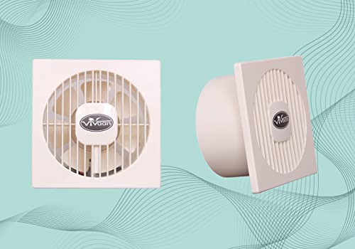Image of Vivaan Eco-Axial Air small 4 inch (100MM) silent Exhaust Fan for Kitchen, Bathroom, Cabin and Office | Round fan | Cut-out Size - Circle Diameter 108 mm, White (Eco-Axial 100 MM)