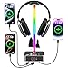 cozoo Gifts for Gamer Men All-in-One RGB Headset Stand & Charging Station | 3 USB Ports, 2 Outlets, Metal Space Gray | Gaming Equipment, Game Room Setup, Christmas Gifts for Him,Teen Boys,Tech Lovers