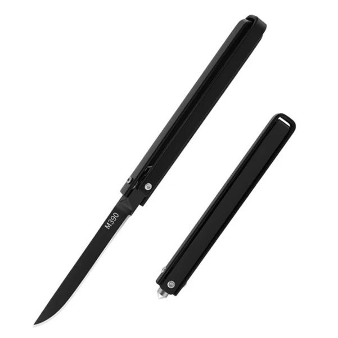 XPEX 2 in 1 Coltello Pieghevole Multiuso per Funghi in Acciaio Inox, Micologico con Rompivetro e Serramanico da Campeggio (Nero)